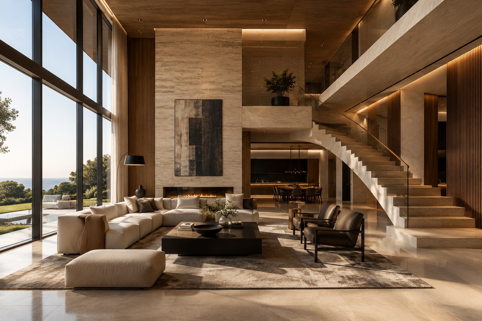Warm natural materials and carefully detailed contemporary interior